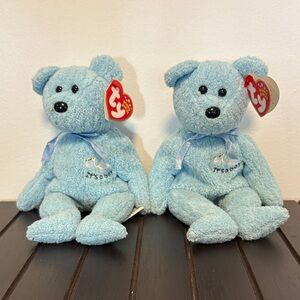 Ty Soft Blue Stuffed Bear Duo